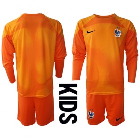 Frankrike Målvakt Hemmakläder Barn VM 2022 Långärmad (+ Korta byxor)